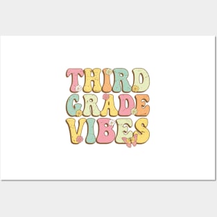 Third Grade Vibes , 3rd Grade Vibes , back to school Retro Vintage Posters and Art